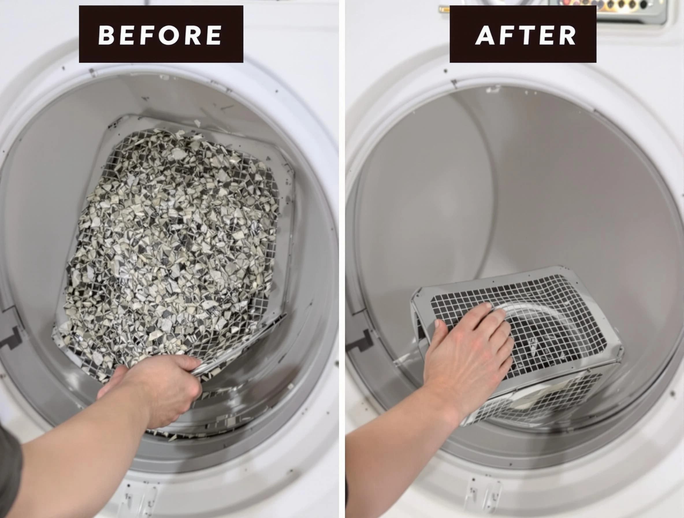 Professional lint trap cleaning by Shelbyville Dryer Vent Cleaning in Shelbyville