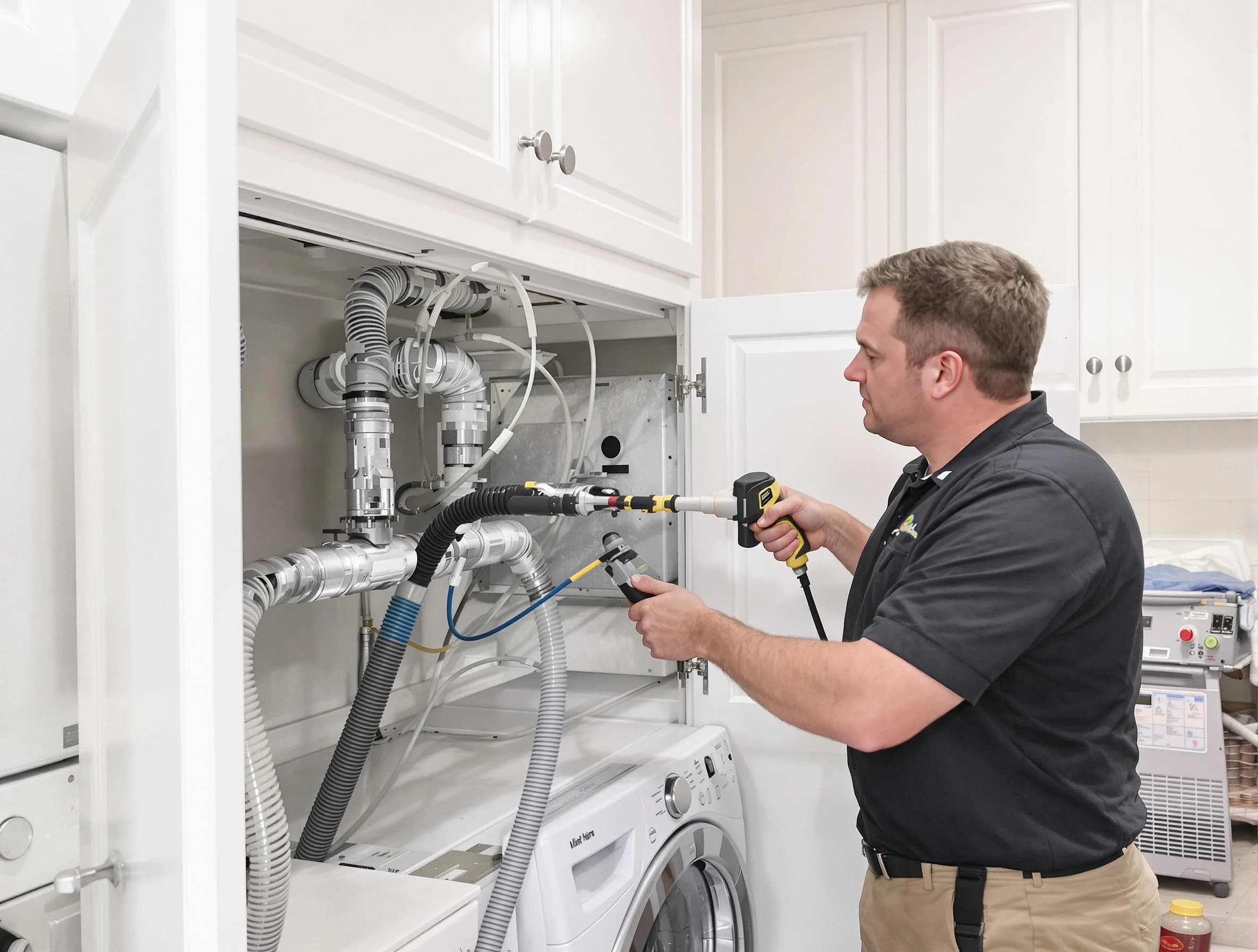 Shelbyville Dryer Vent Cleaning professional removing severe blockage from a clogged dryer vent in Shelbyville