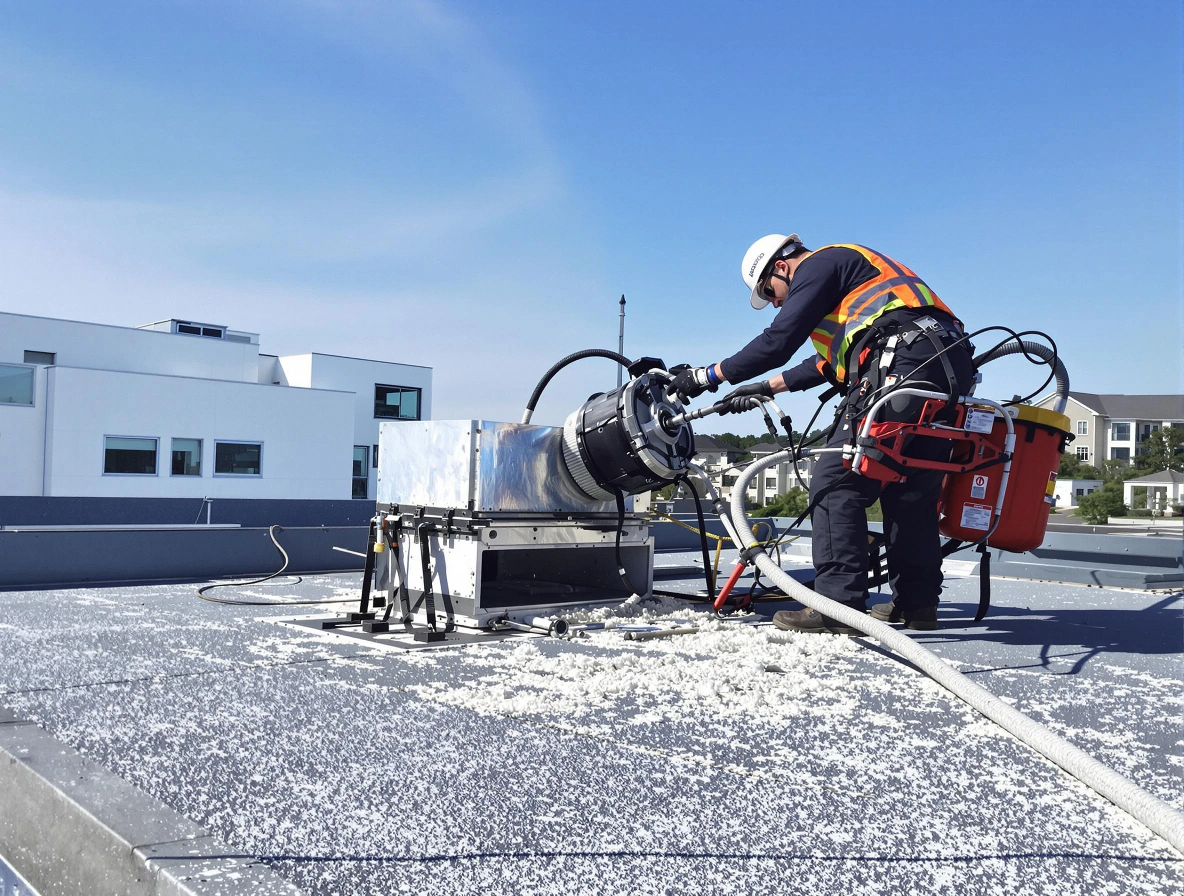 Cleaning Dryer Vent On Roof in Shelbyville